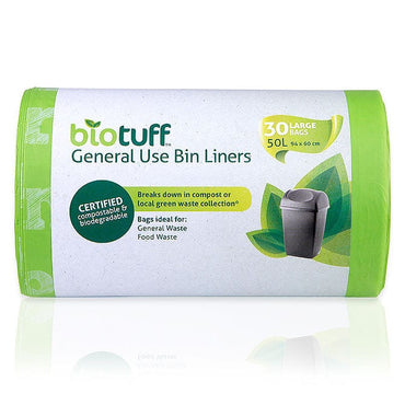 BioTuff General Use Bin Liners - Large 60L 25 bags